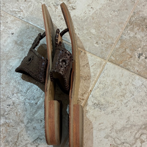 Jack Rogers Dark Brown Woven Leather Sandals SZ 8 - Picture 6 of 7